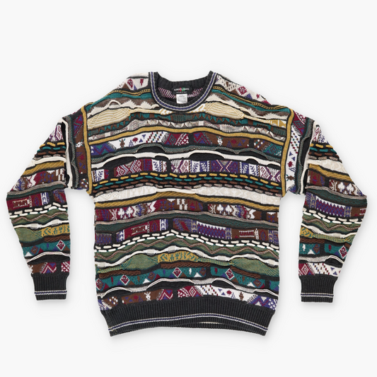 ALBERTO DANTI Coogi Style Italian Styled Multicoloured Knit Sweater (L)