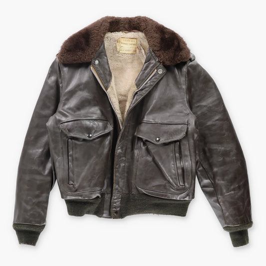 Vintage SCHOTT I.S.674.M.S Brown Leather Flight Jacket *Aubs Vintage Sole Melbourne