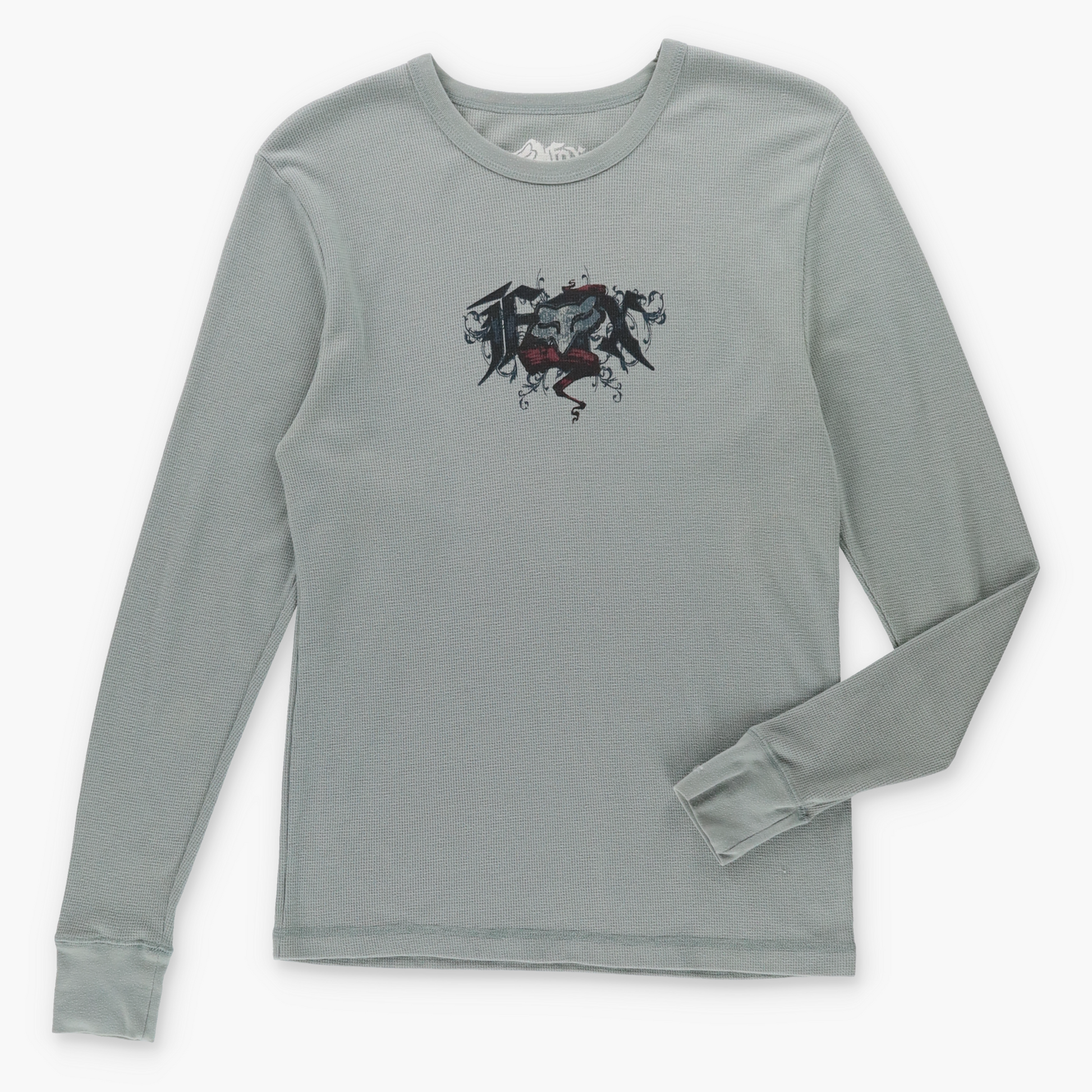 Vintage FOX Racing Y2K Waffle Thermal Long Sleeve T-Shirt (M-L) *Aubs Vintage Sole Melbourne