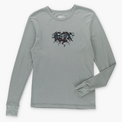 Vintage FOX Racing Y2K Waffle Thermal Long Sleeve T-Shirt (M-L) *Aubs Vintage Sole Melbourne