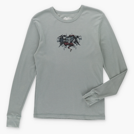 Vintage FOX Racing Y2K Waffle Thermal Long Sleeve T-Shirt (M-L) *Aubs Vintage Sole Melbourne
