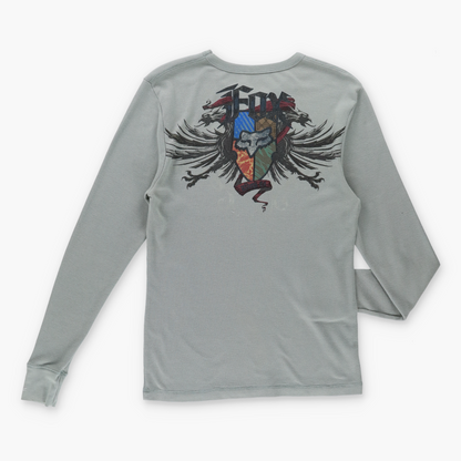 Vintage FOX Racing Y2K Waffle Thermal Long Sleeve T-Shirt (M-L) *Aubs Vintage Sole Melbourne