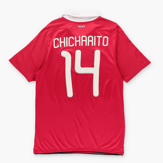 NIKE Manchester United 'Chicharito' #14 Embroidered Swoosh Soccer Jersey (M)