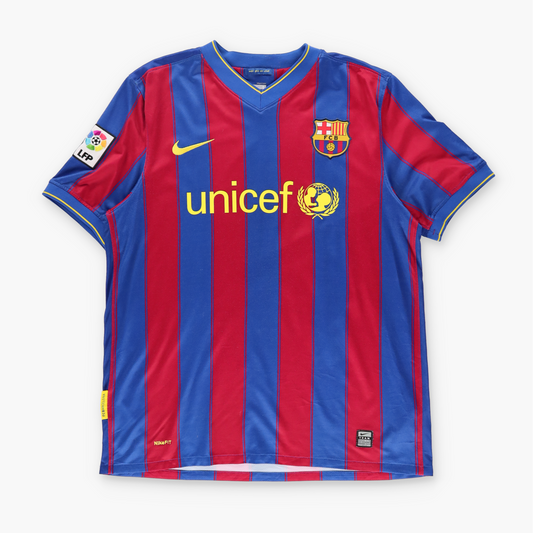 NIKE Barcelona 2009/2010 Home Embroidered Logo Soccer Jersey (M)