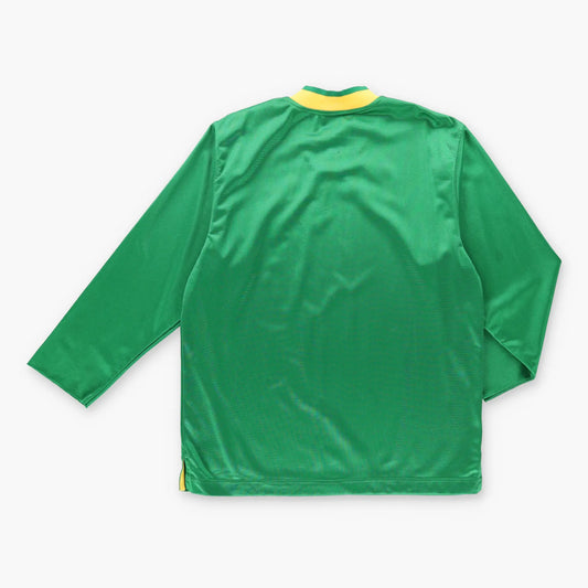 Vintage NIKE Brazil 1997 Goalkeeper Swoosh USA Made Green Long Sleeve Jersey (L)