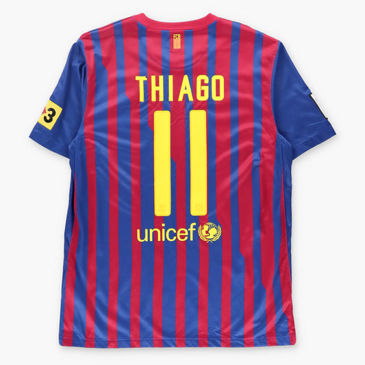 Vintage Nike Barcelona Embroidered Swoosh 2011/2012 Home Thiago #11 Jersey (M-L)
