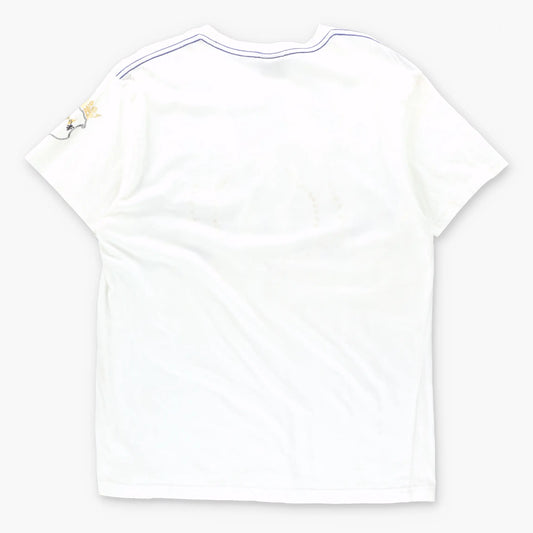 ENYCE Gold Foil Detail Spell Out Logo Studded White T-Shirt (XL)