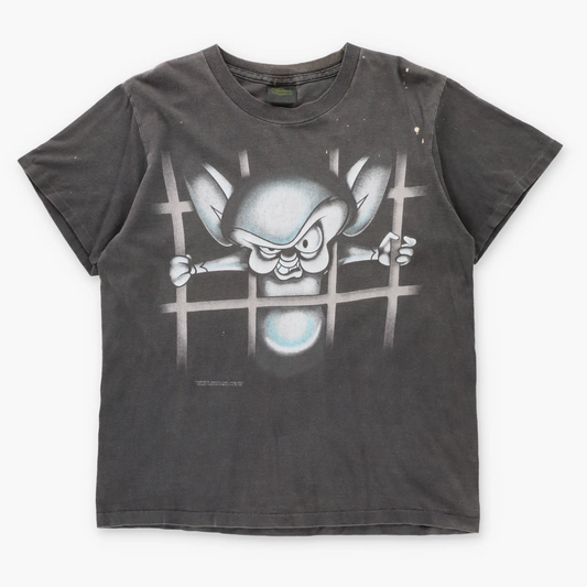 Vintage 1995 PINKY AND THE BRAIN Single Stitch USA Made T-Shirt (L)