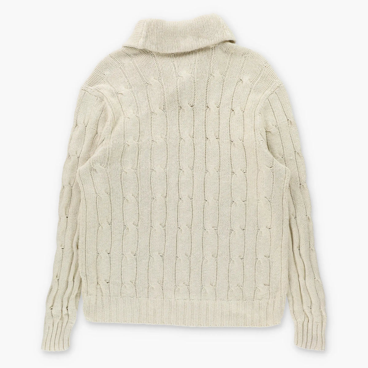 POLO RALPH LAUREN Chunky Cable Knit Shawl Collar Hand Knit Sweater (XL)
