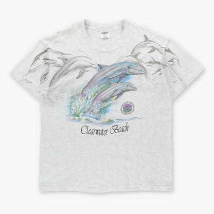 Vintage Clearwater Beach Florida Dolphins USA Made Single Stitch Tee (XL)