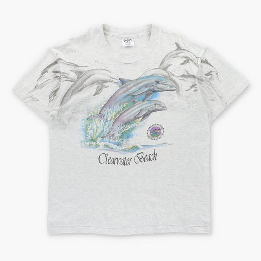 Vintage Clearwater Beach Florida Dolphins USA Made Single Stitch Tee (XL)