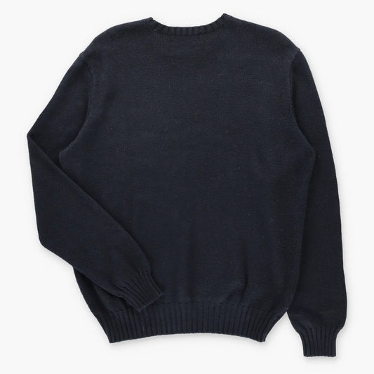 POLO RALPH LAUREN Embroidered Pony Logo Black Knit Sweater (L)