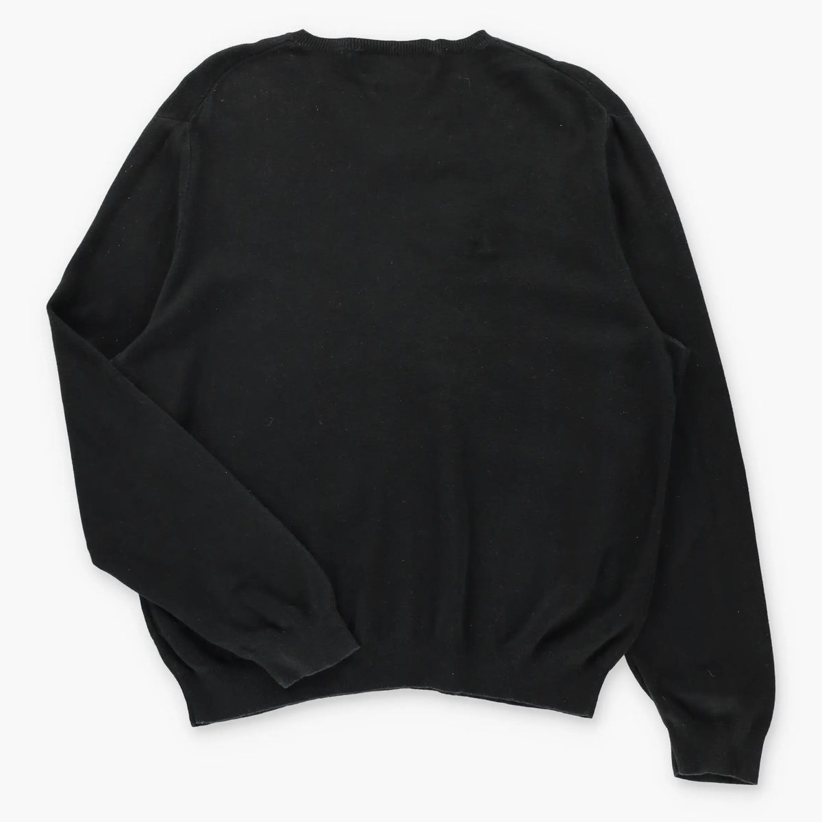 RALPH LAUREN POLO Light Blue Embroidered Pony Logo Black V-Neck Sweater (XL)