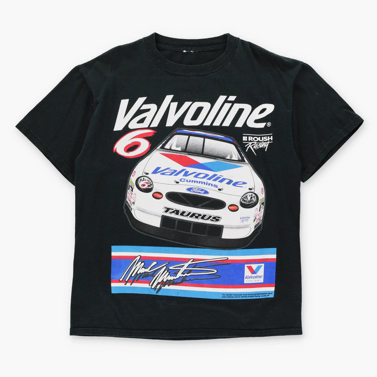 Vintage 90s NASCAR Mark Martin Valvoline Black T-Shirt (L-XL)