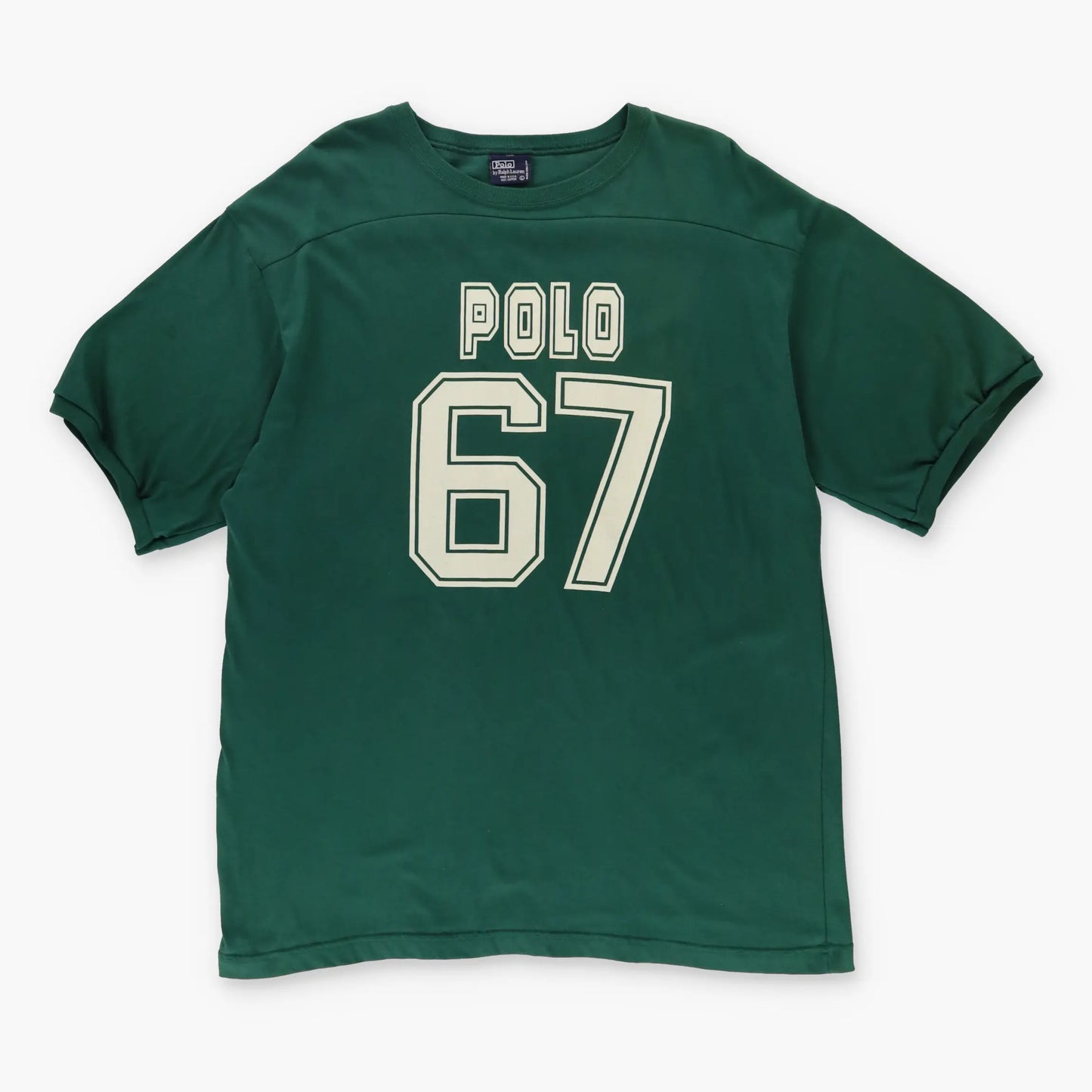 RALPH LAUREN POLO 67 Spell Out Logo Oversized Green T-Shirt (L TALL) Vintage Sole Melbourne