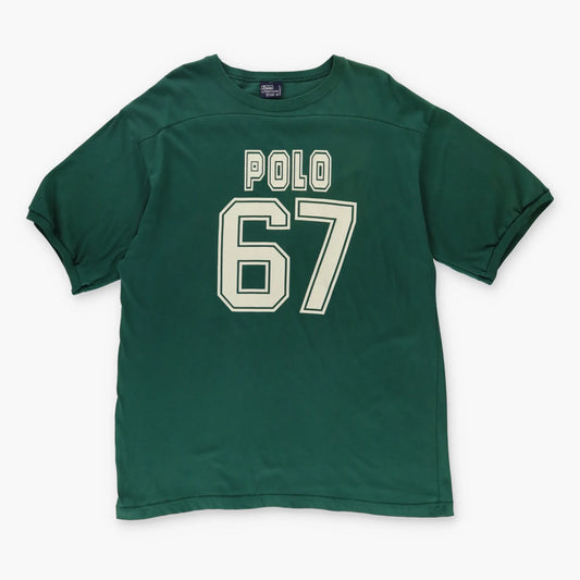 RALPH LAUREN POLO 67 Spell Out Logo Oversized Green T-Shirt (L TALL)