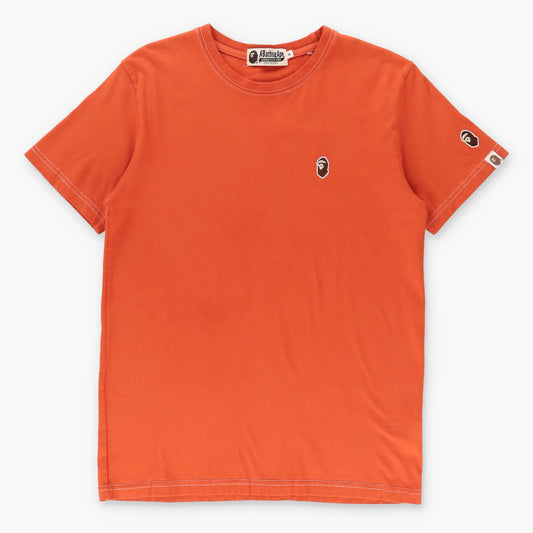 BAPE A Bathing Ape Embroidered Orange Tee (S)