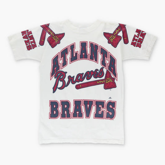 ATLANTA BRAVES 90s MLB  APEX ONE USA Made Baseball T-Shirt(L)