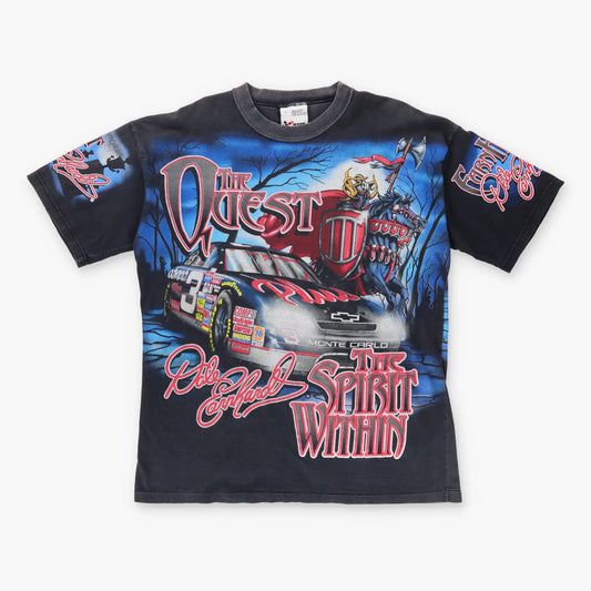 1998 NASCAR Dale Earnhardt "The Quest" All Over T-Shirt USA Made (L)