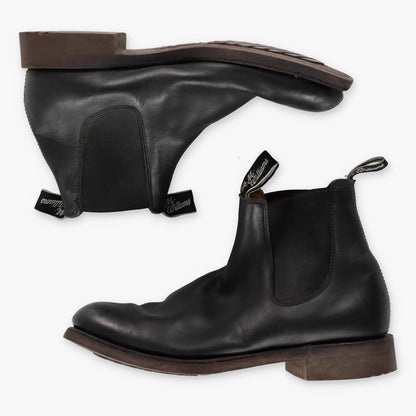 RM WILLIAMS 'Gardener' Black Rubber Sole Chelsea Boots (8.5) Vintage Sole Melbourne