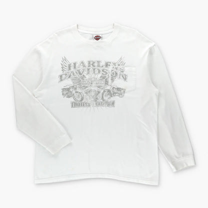 HARLEY DAVIDSON North Carolina "Timeless Tradition" White Long Sleeve Tee (XL) ***COCO Vintage Sole Melbourne