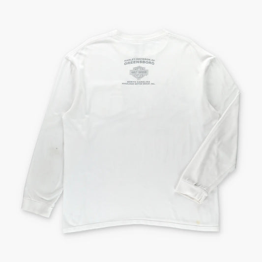 HARLEY DAVIDSON North Carolina "Timeless Tradition" White Long Sleeve Tee (XL) ***COCO Vintage Sole Melbourne