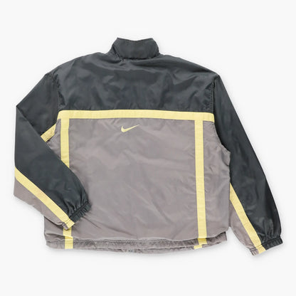 Vintage NIKE Colour Block Grey & Pale Yellow Full Zip Boxy Windbreaker Jacket (L)