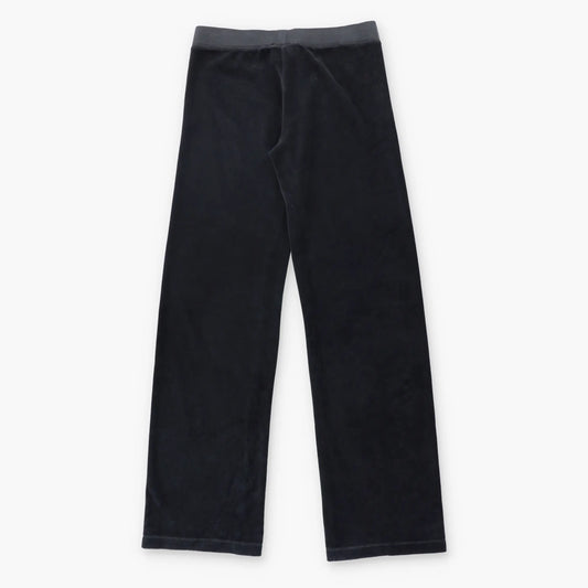 Vintage JUICY COUTURE Embellished Logo Black Velour USA Made Y2K Track Pants (Women's XS-S)