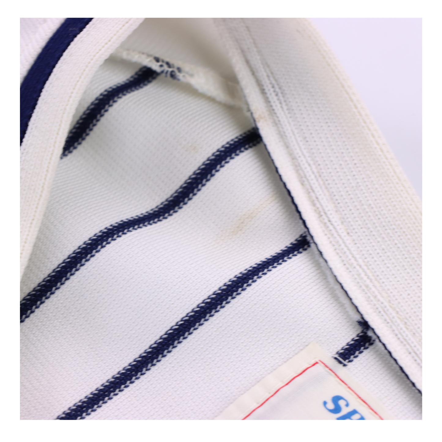 Vintage Baseball Style "R's" USA Made White & Navy Pinstripe Jersey (XL)