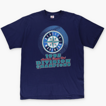 1995 SEATLE MARINERS Division Champions USA Made MLB Navy Baseball Tee (XL)