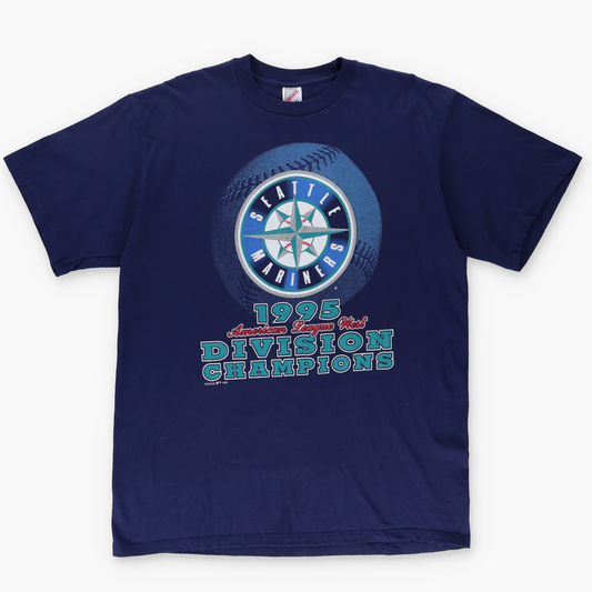 1995 SEATLE MARINERS Division Champions USA Made MLB Navy Baseball Tee (XL)