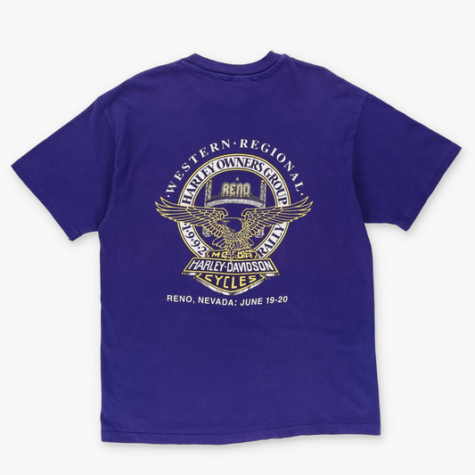 1992 HARLEY DAVIDSON Harley Owners Eagle Motorcycle Single Stitch Purple Tee (L)