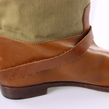 RALPH LAUREN Knee-High Brown & Khaki Italian Made Riding Boots (9)