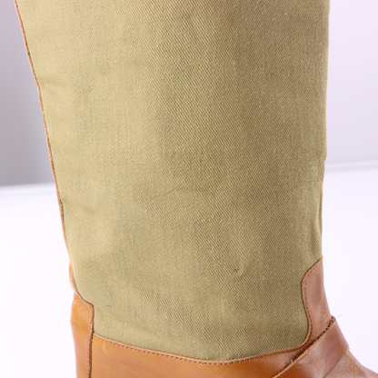 RALPH LAUREN Knee-High Brown & Khaki Italian Made Riding Boots (9)