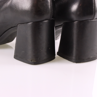 PRADA Black Square Toe Italian Made Soft Leather Boots (8)