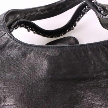 CHANEL 2004-2005 'Chain Around' Black Calfskin French Made Hobo Bag