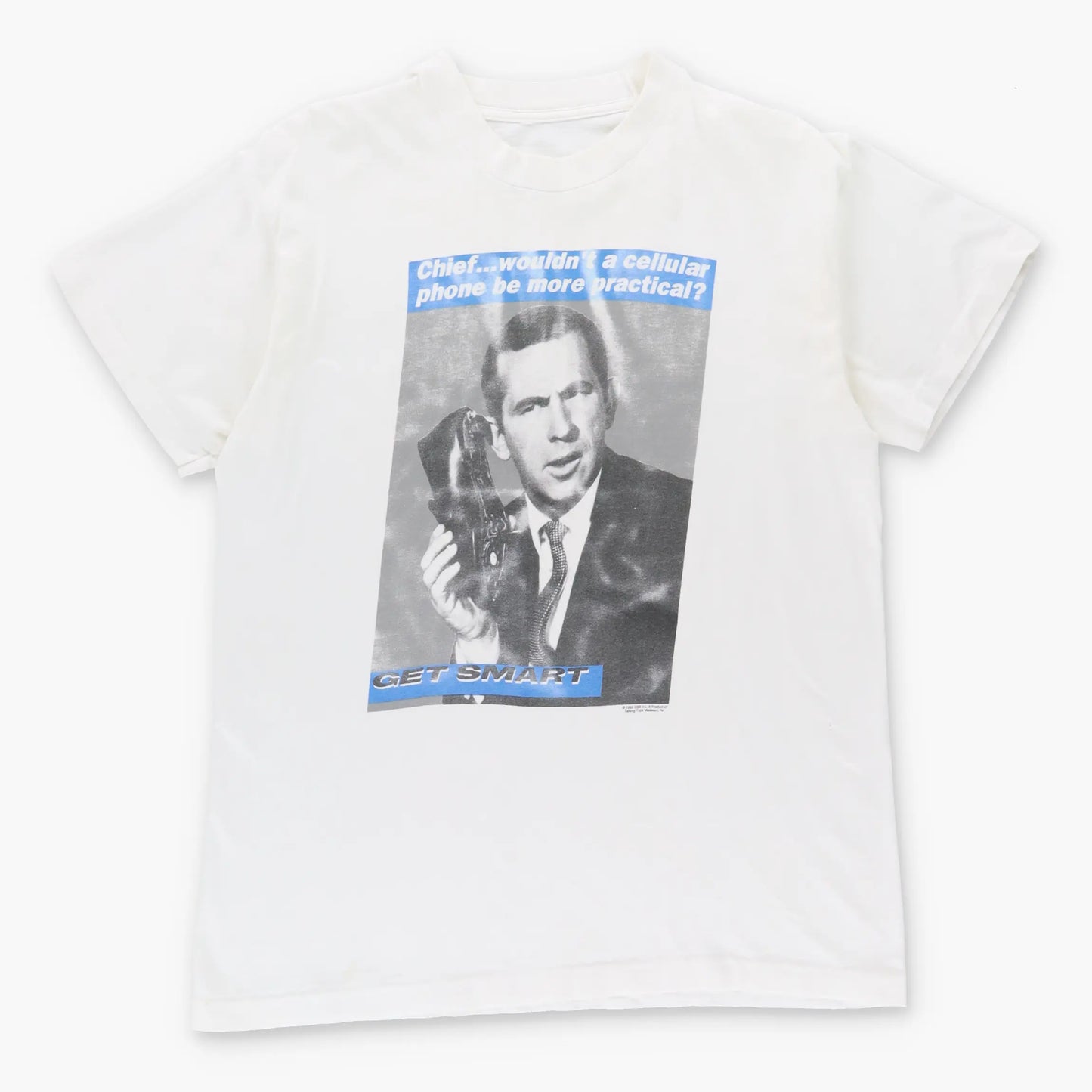 Vintage 1993 GET SMART 'Cellular Phone' CBS White Single Stitch T-Shirt (L)