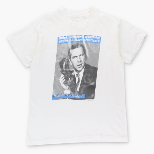 Vintage 1993 GET SMART 'Cellular Phone' CBS White Single Stitch T-Shirt (L)