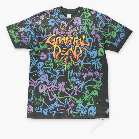 Vintage GRATEFUL DEAD 1992 'Dead Space' All Over Skeleton Single Stitch Music T-Shirt (XL-XXL)