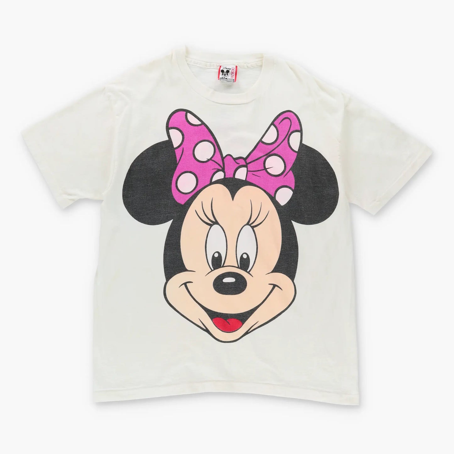 Vintage MINNIE MOUSE Big Face Disney Cartoon Single Stitch White T-Shirt (XL-XXL)