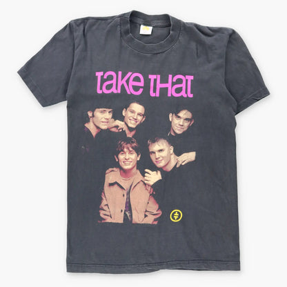Vintage 90's TAKE THAT Pop Music Band Promo Black & Purple T-Shirt (S-M)
