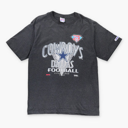 Vintage DALLAS COWBOYS 1994 NFL USA Made Stripe Single Stitch Football T-Shirt (XL)