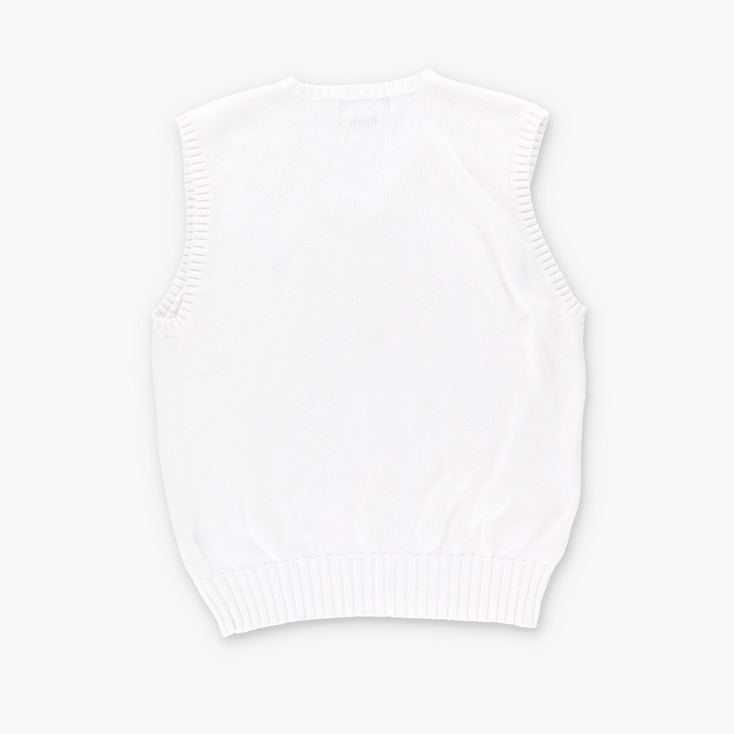 POLO RALPH LAUREN Embroidered Logo White Cable Knit Vest (M)