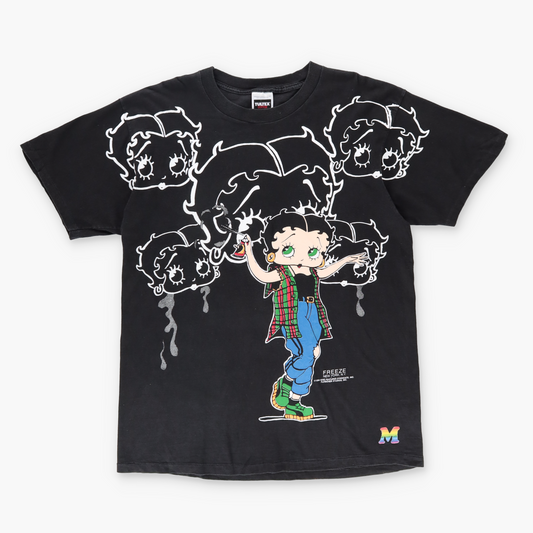 1994 Vintage BETTY BOOP Graffiti Spray Paint Black & White Tee (XL-XXL)