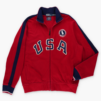 RALPH LAUREN POLO Olympic Team 2012 USA Felt Patch Full Zip Sweatshirt (M-L)