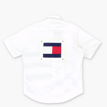 TOMMY HILFIGER 'HK Made' Vintage Flag Striped Shirt (L)