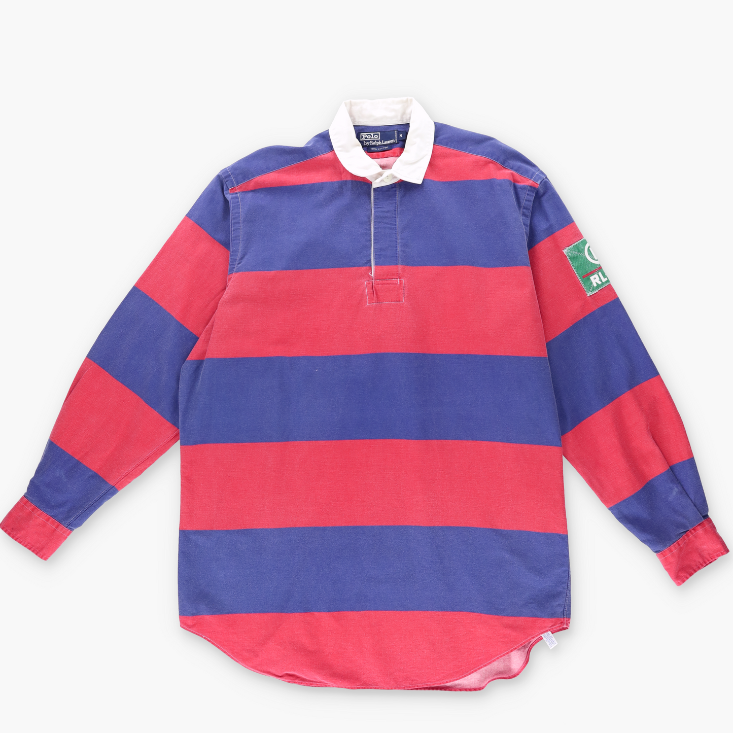 RALPH LAUREN POLO 90s Navy & Red Striped Rugby Shirt (M-L)