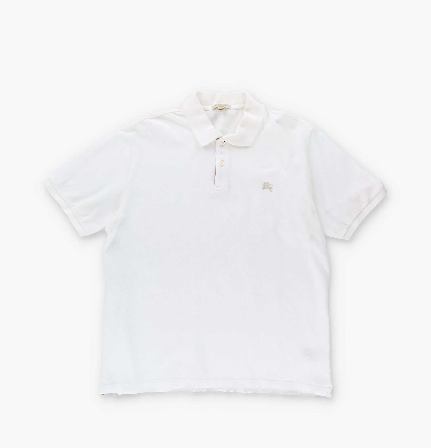 BURBERRY BRIT Embroidered Monogram Logo White Classic Polo Shirt (L) Vintage Sole Melbourne