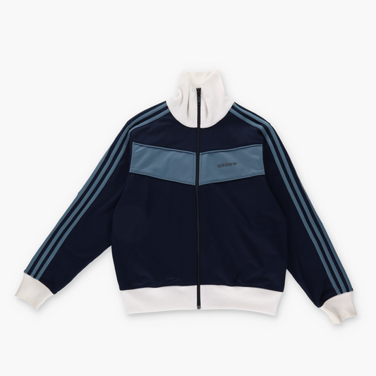 ADIDAS Vintage Navy & Blue White Collared Zip-Up Fitted Jacket (S-M)