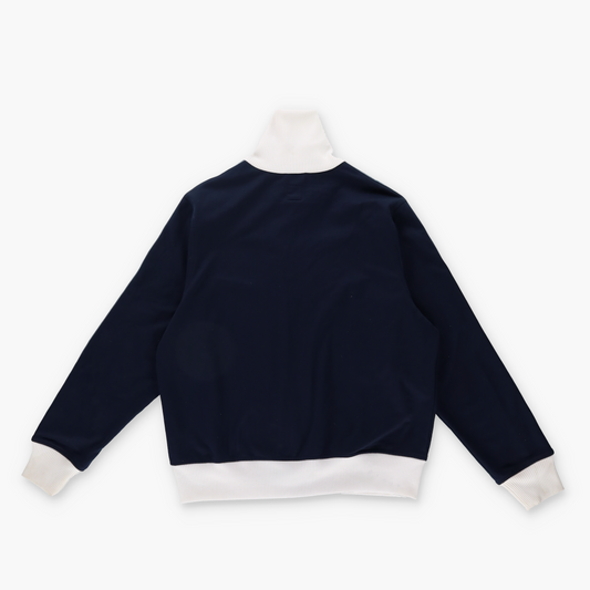 ADIDAS Vintage Navy & Blue White Collared Zip-Up Fitted Jacket (S-M)